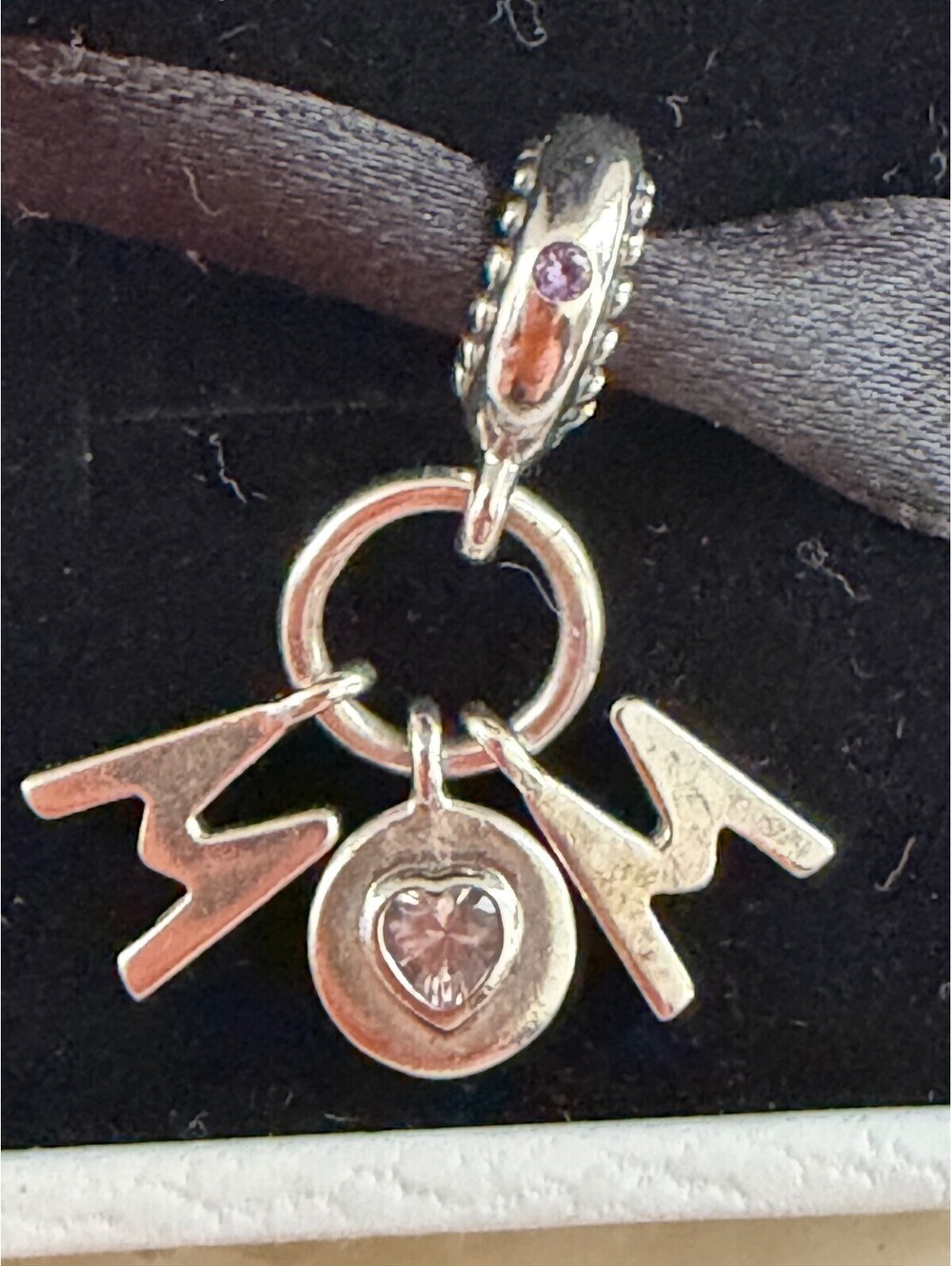 PANDORA Perfect MOM Dangle Charm Sterling Silver 797059NSP Gift Box